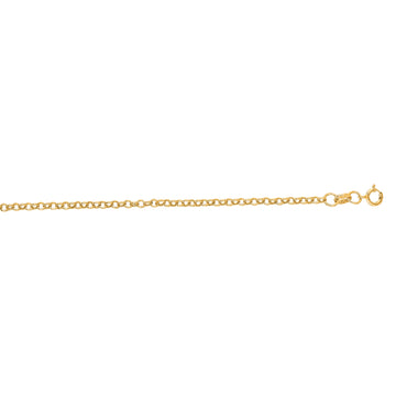 14K Yellow Gold 1.9mm Lite Rolo 16 Chain with Spring Ring Clasp